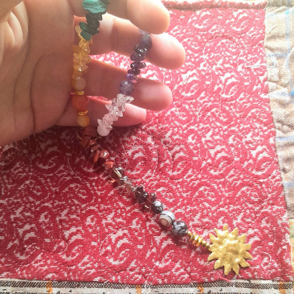 Genuine Stone and Brass Chakra Sun Catcher - Picture 3 of 7